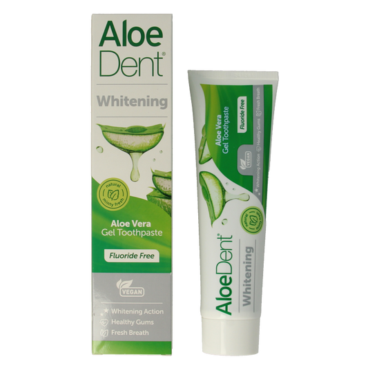 Aloe Dent Tandpasta aloe vera whitening fluor free 100 Milliliter