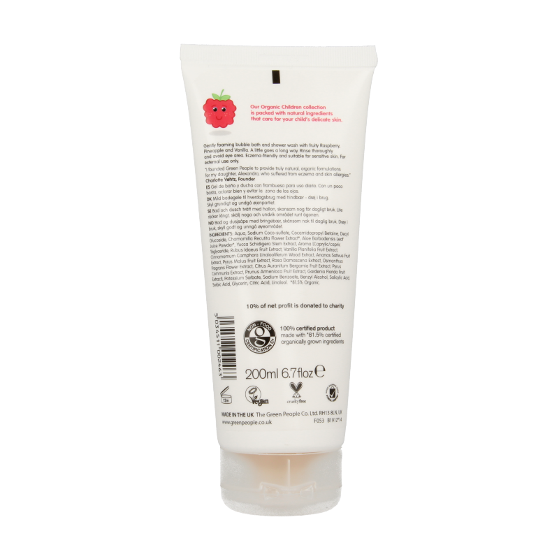 Green People Organic children bad- & douchegel berry smoothie 200 Milliliter