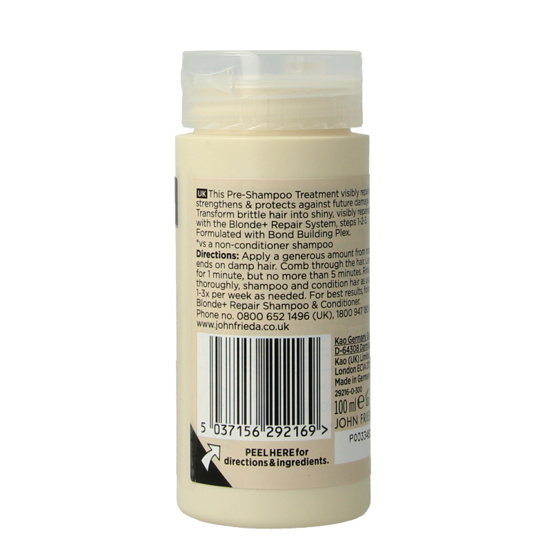 John Frieda Blonde + repair bond pre-shampoo 100 Milliliter