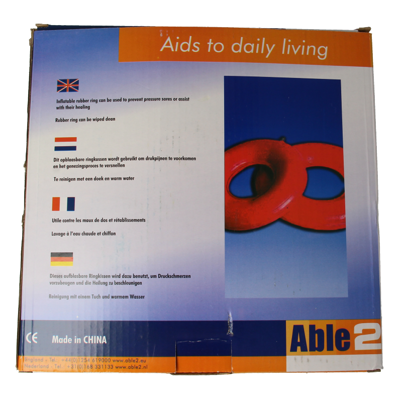 Able 2 Ringkussen opblaasbaar rubber 46 cm  1 Stuks