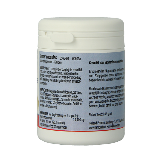Lamberts Gember (ginger) 60.00 Vegetarische capsules
