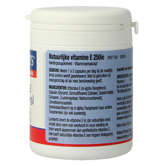 Lamberts Vitamine E 250IE natuurlijk 100.00 Vegetarische capsules