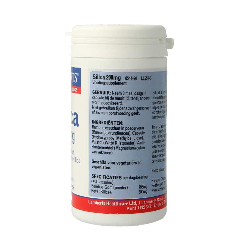 Lamberts Kiezelzuur uit bamboe (silica 200mg) 90 Vegetarische capsules