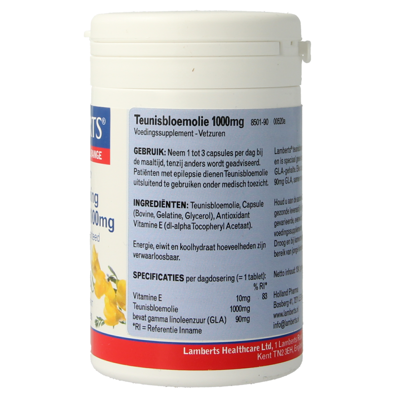 Lamberts Teunisbloemolie 1000mg (pure evening primrose) 90 Capsules