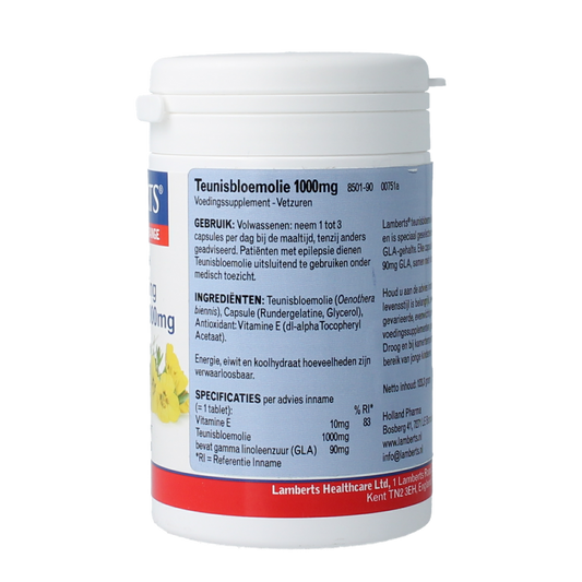 Lamberts Teunisbloemolie 1000mg (pure evening primrose) 90.00 Capsules