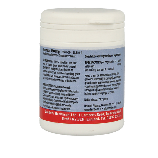 Lamberts Valeriaan 1600mg 60 Tabletten