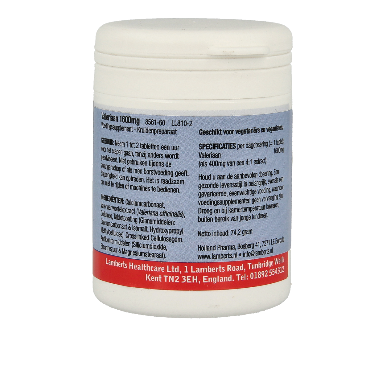 Lamberts Valeriaan 1600mg 60.00 Tabletten