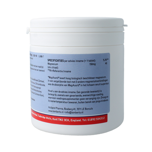 Lamberts MagAsorb (magnesium citraat) 150mg 180 Tabletten