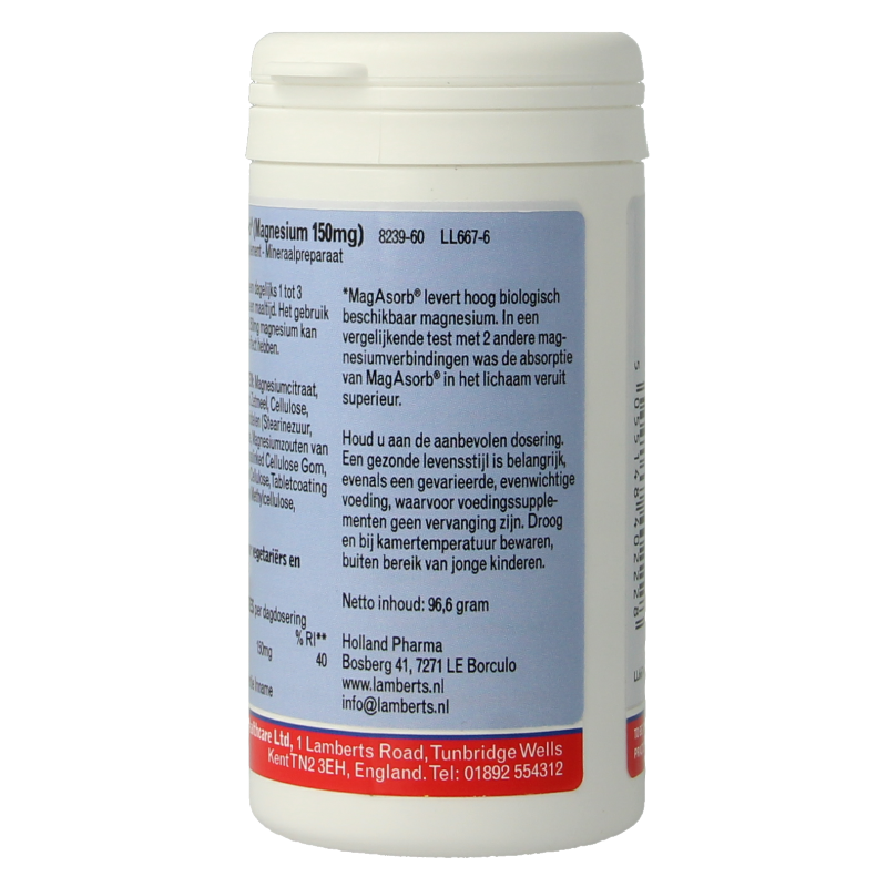 Lamberts MagAsorb (magnesium citraat) 150mg 60 Tabletten