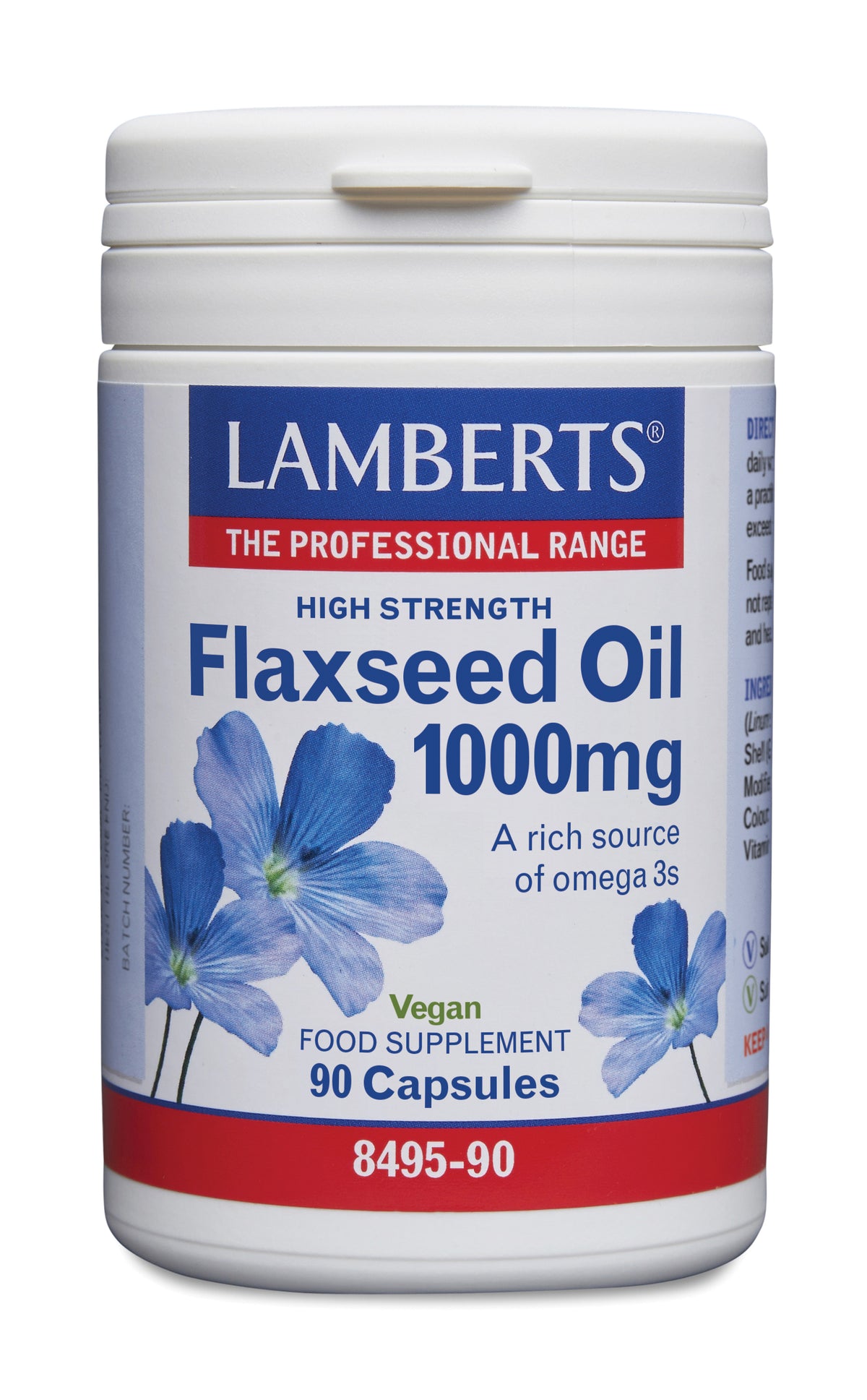 Lamberts Lijnzaadolie (flaxseed oil) 1000mg 90.00 Vegetarische capsules