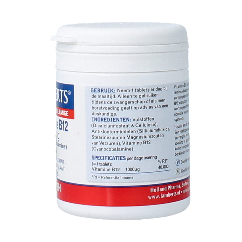 Lamberts Vitamine B12 1000mcg (cyanocobalamine) 60 Tabletten