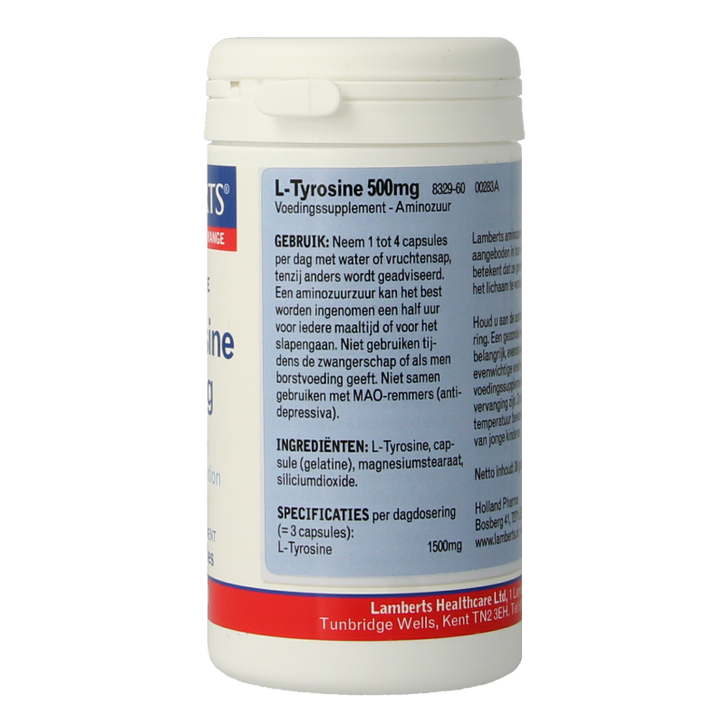Lamberts L-Tyrosine 500mg 60 Capsules