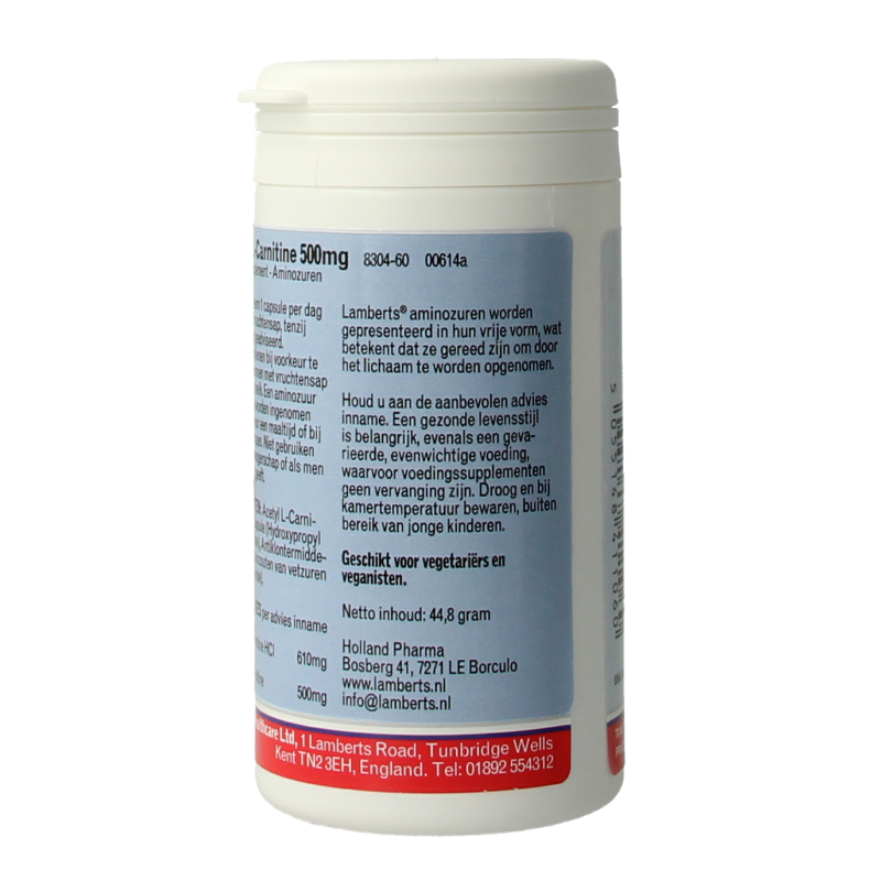 Lamberts Acetyl-L-Carnitine 500mg 60 Capsules