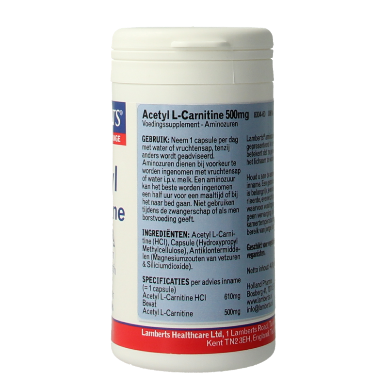 Lamberts Acetyl-L-Carnitine 500mg 60 Capsules