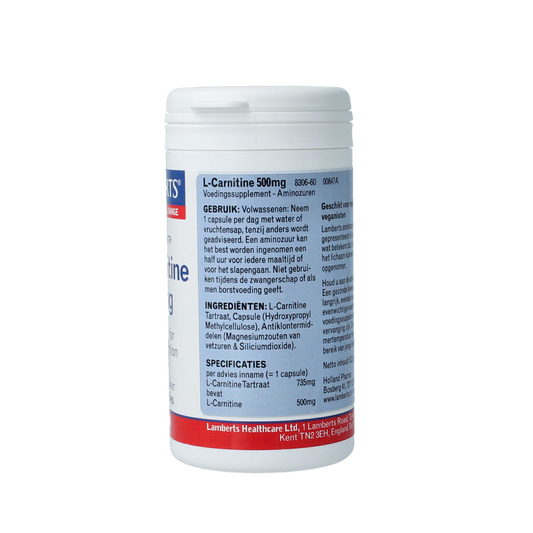 Lamberts L-Carnitine 500mg 60.00 Vegetarische capsules