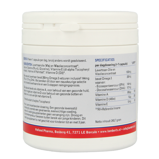 Lamberts Levertraanolie 1000mg 180.00 Capsules