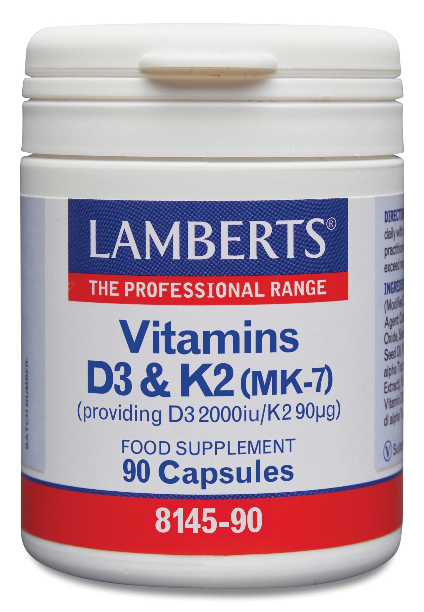 Lamberts Vitamine D3 2000IE en K2 90mcg 90 Capsules