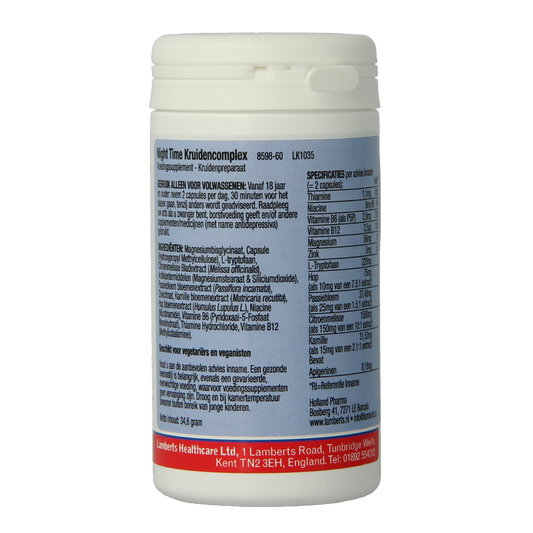 Lamberts Night time kruiden complex 60.00 Capsules