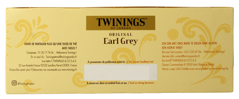 Twinings Earl grey envelop 100 Zakjes
