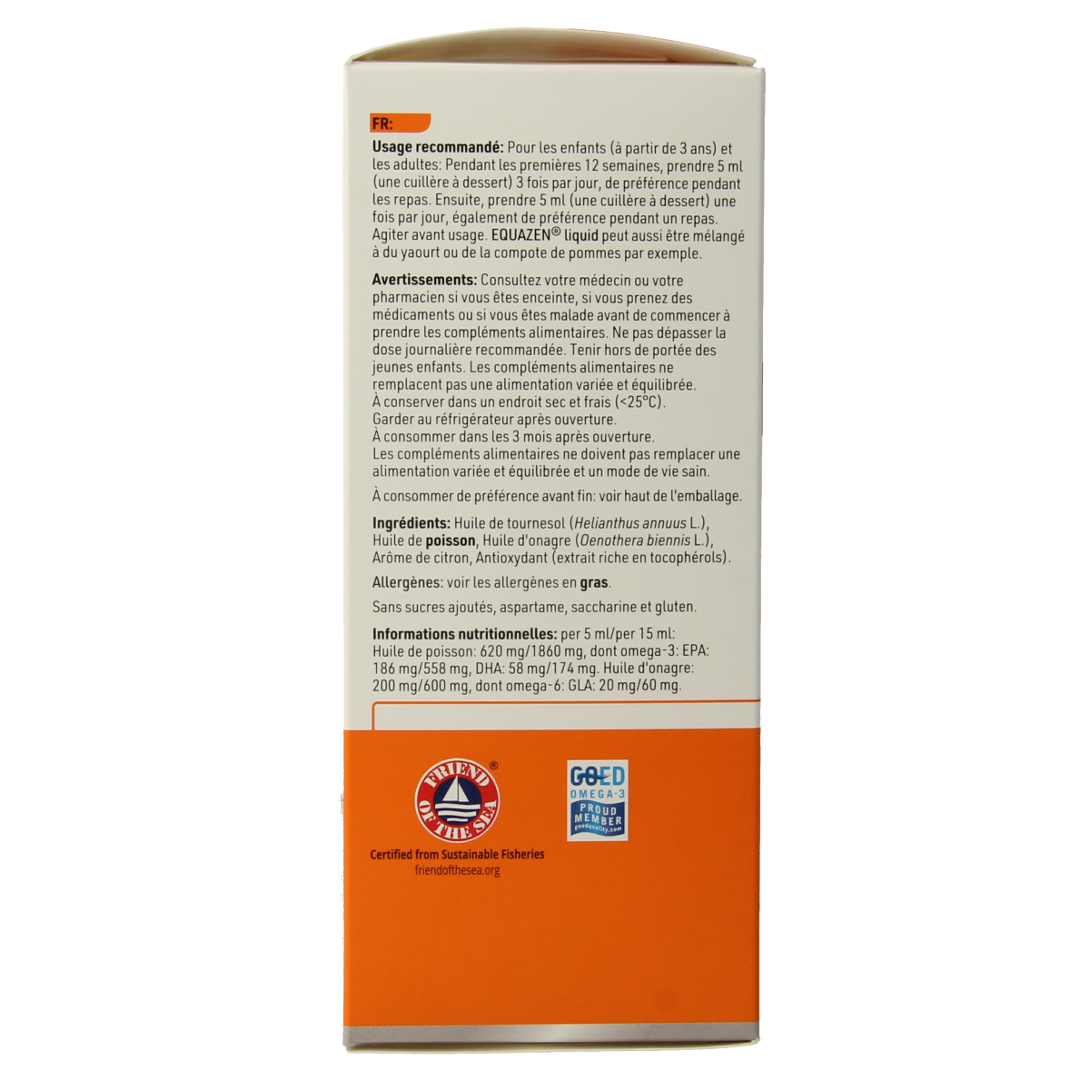 Equazen Equazen liquid citrus omega 3- & 6-vetzuren 200.00 Milliliter