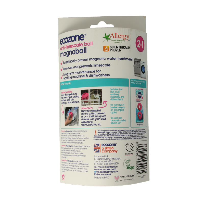 EcoZone Magnoball wasmachine en vaatwasser ontkalker 1 Stuks