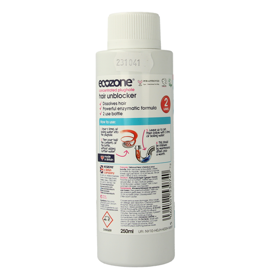 EcoZone Haaroplosser badkamerafvoer 250.00 Milliliter