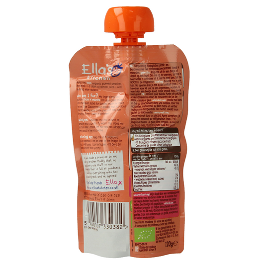 Ella's Kitchen Peaches & bananas 4 maand knijpzak bio 120 Gram