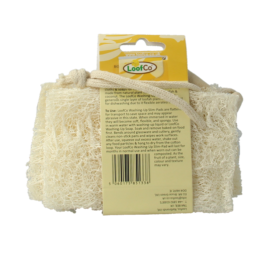 Loofco Schoonmaakspons loofah dun bio 4 Stuks