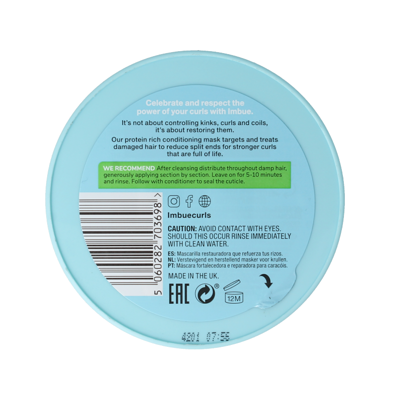 Imbue Curl restoring intensive mask 300 Milliliter