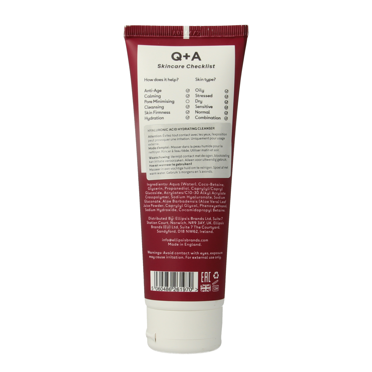 Q+A Hyaluronic acid cleansing gel 125.00 Milliliter