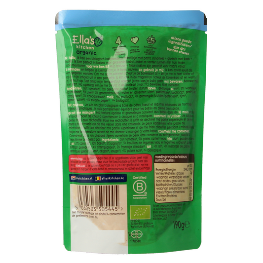Ella's Kitchen Spaghetti bolognese met kaas 10+ maanden bio 190 Gram