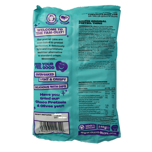 Olly's Pretzels orginal 140.00 Gram