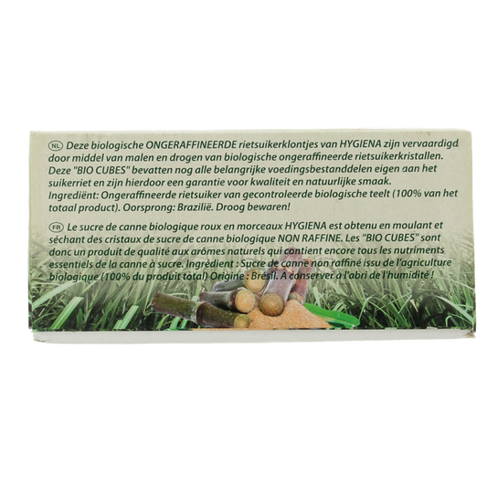 Hygiena Cubes rietsuikerklontjes bio 500 Gram