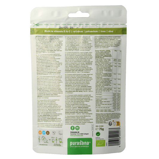 Purasana Matcha premium poeder vegan bio 75 Gram