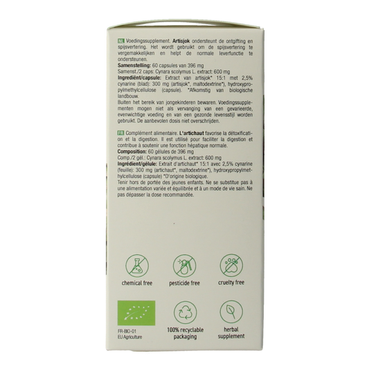 Purasana Artisjok vegan bio 60.00 Vegetarische capsules