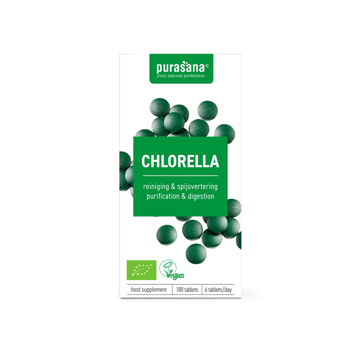 Purasana Chlorella vegan bio 180 Tabletten
