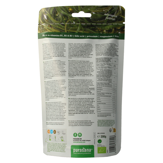 Purasana Spirulina poeder vegan bio 200.00 Gram