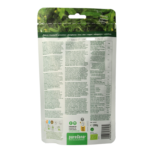 Purasana Chlorella poeder vegan bio 200.00 Gram