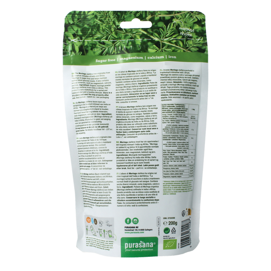 Purasana Moringa poeder vegan bio 200.00 Gram