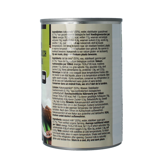 Nutribel Kokosmelk glutenvrij bio 400.00 Milliliter