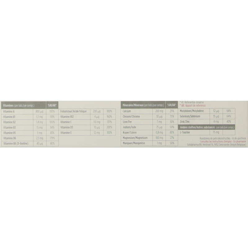 Pure Multivitamine volwassenen 30 Tabletten