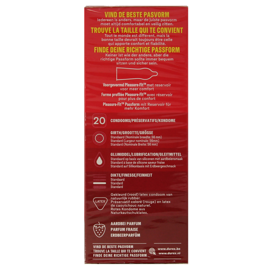 Durex Condooms sexy strawberry 20 Stuks