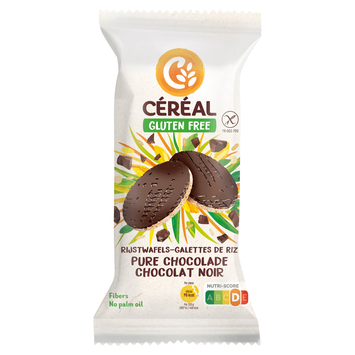 Cereal Rijstwafel met pure chocolate glutenvrij 130.00 Gram