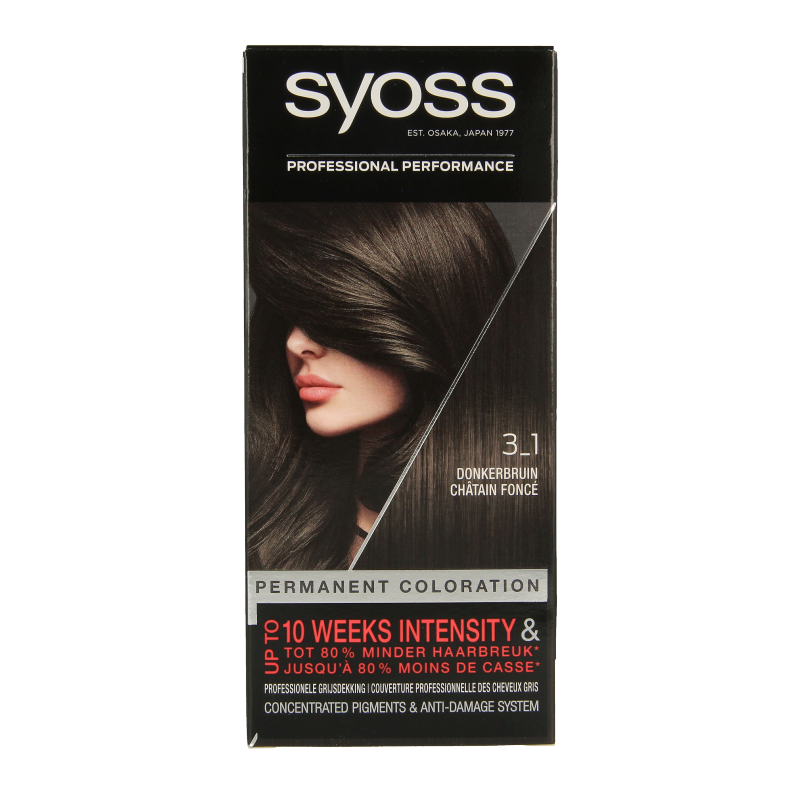 Syoss Color baseline 3-1 donkerbruin haarverf  1 Set