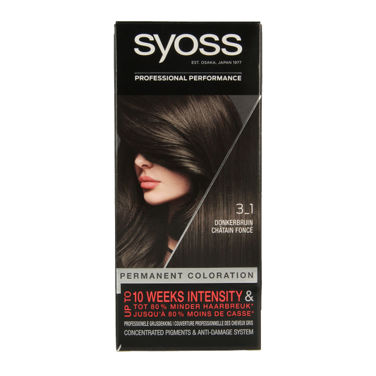 Syoss Color baseline 3-1 donkerbruin haarverf  1 Set
