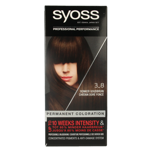 Syoss Color baseline 3-8 donker goudbruin haarverf  1 Set