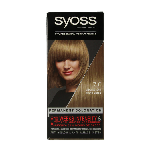 Syoss Color baseline 7-6 middenblond haarverf 1 Set