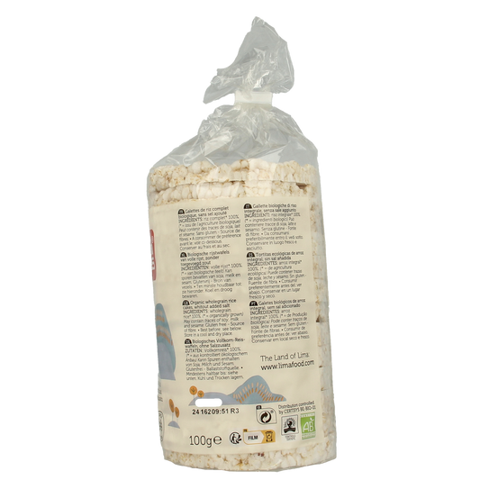 Lima Rijstwafels zonder toegevoegd zout bio 100.00 Gram