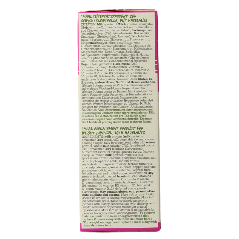 Damhert Afslank proteinereep chocolade hazelnoot 240 Gram