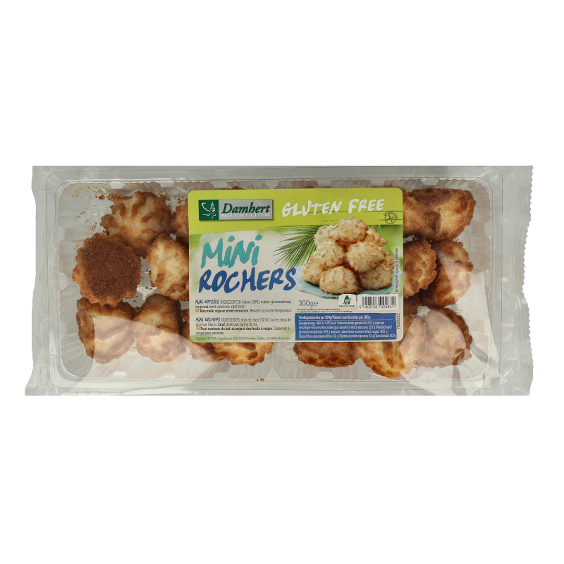 Damhert Mini kokosrotsen glutenvrij 300 Gram